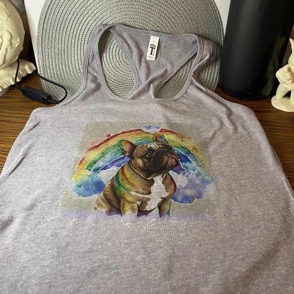 Dog Lovers! Frenchie Tank Top, NWT Multi Colored - Picture 2 of 2
